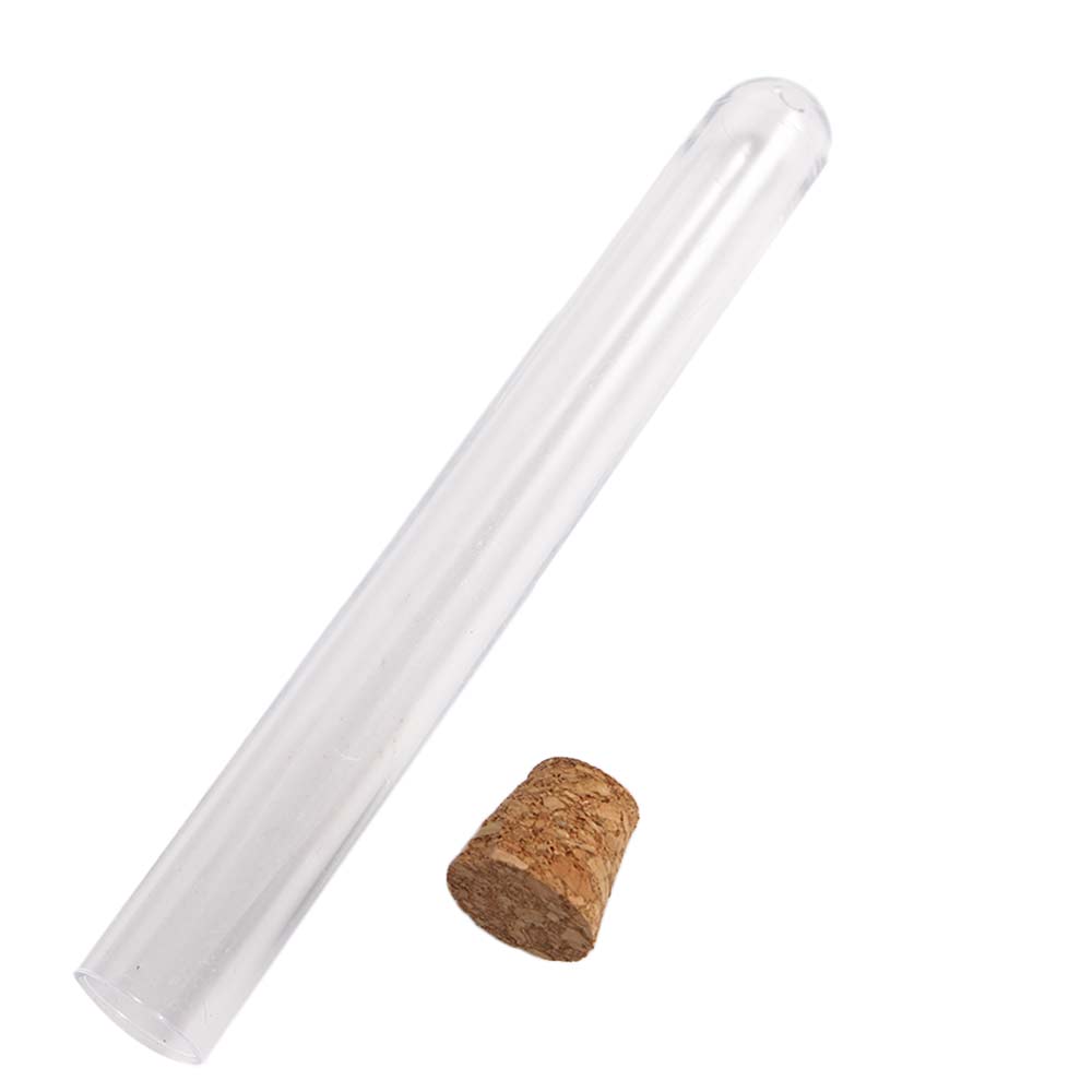 20 pièces/ensemble Tube à essai en plastique avec liège pour laboratoire fournitures de laboratoire scolaire Transparent bouteille vide 12x100mm