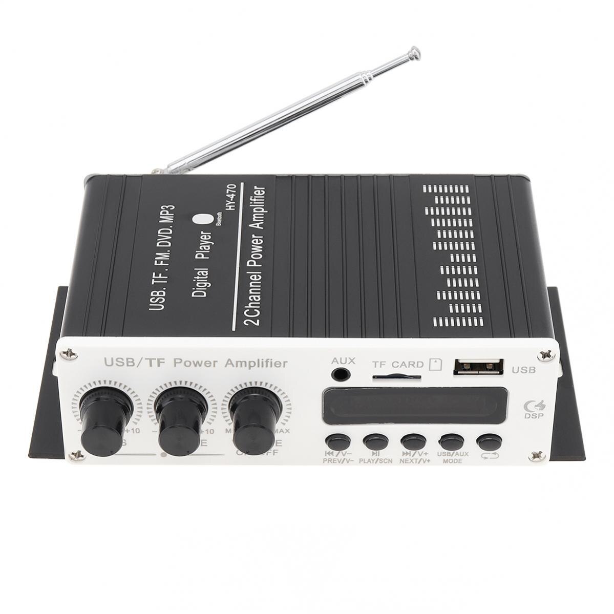 Bluetooth High Power Versterker 2 Kanaals Afstandsbediening Hifi Sound Versterker Auto Audio Sd Usb MP3 Aux Fm Radio Digitale speler