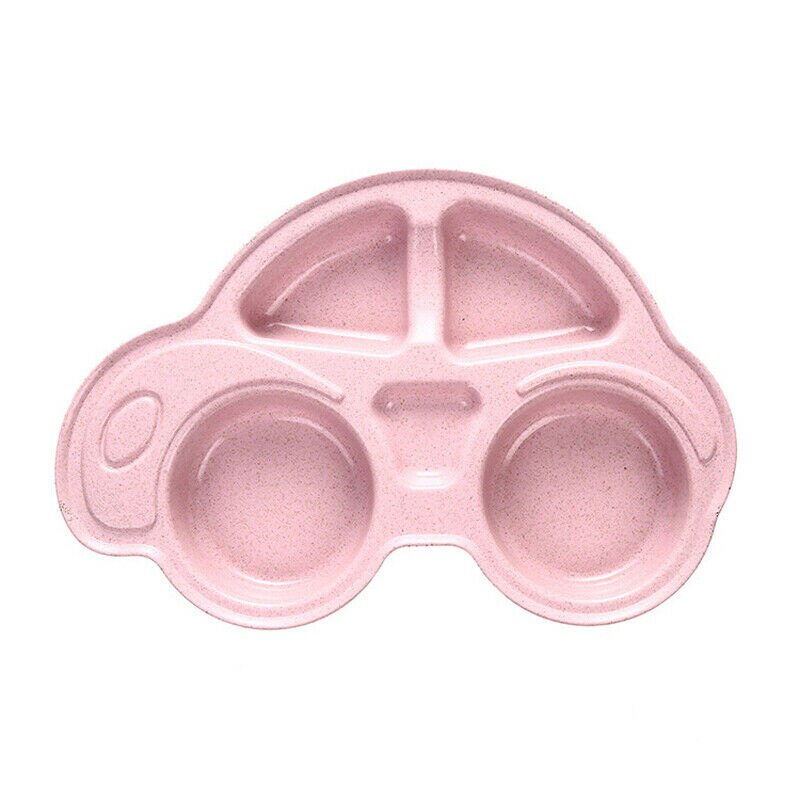 Småbørn spædbarn baby tegneserie retter mad tallerkener børn spisestel bordservice bakke baby pige dreng bil form tallerken: Lyserød