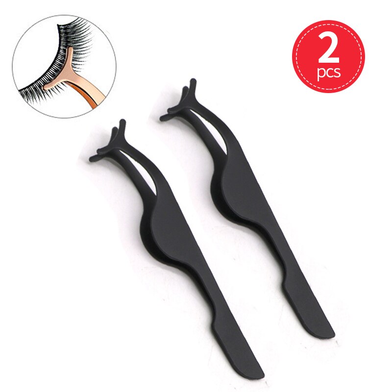 2/3/5Pcs Falsche Wimpern Pinzette Gefälschte Wimpern Applikator Werkzeuge Wimpern Verlängerung Curler Nipper Make-Up Wimpern pinzette Clip: Style B-2PCS