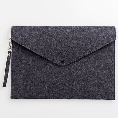 Simple Solid A4 Big Capacity Document Bag Business Briefcase File Folders Chemical Felt Filing Products Student: dark grey portable