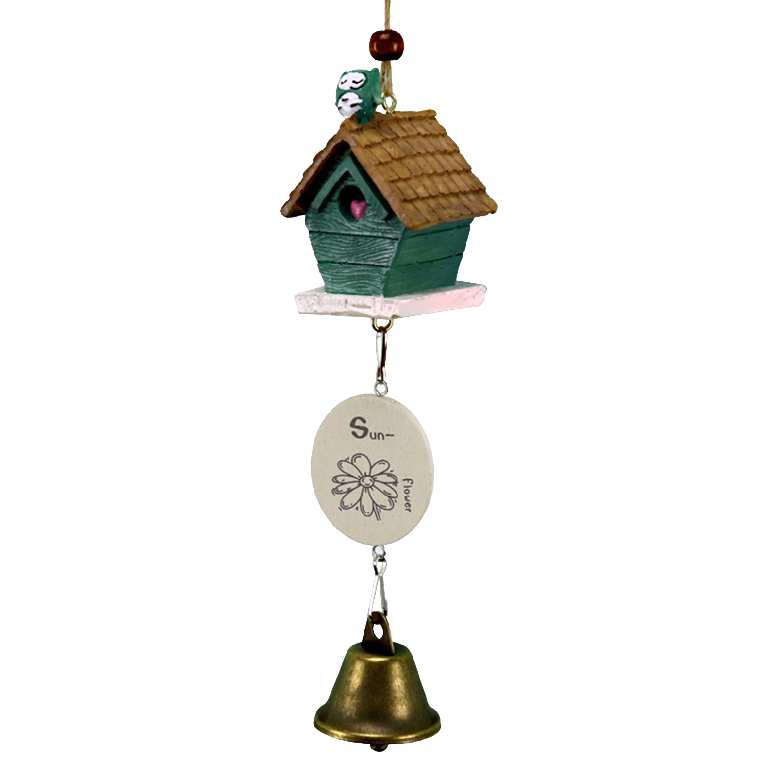 Hars Cartoon Windgong Vogelkooi Ornament Huisdecoratie Tuin Schattige Vogel Huis Opknoping Bel Hanger Ambachtelijke