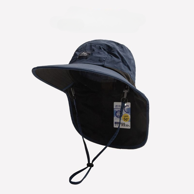 Chapeau de Soleil Panama Unisexe - Large Bord Imperméable Séchage Rapide - Casquette Visor Extérieur Respirant avec Rabat de Cou: Gris foncÃÂ©