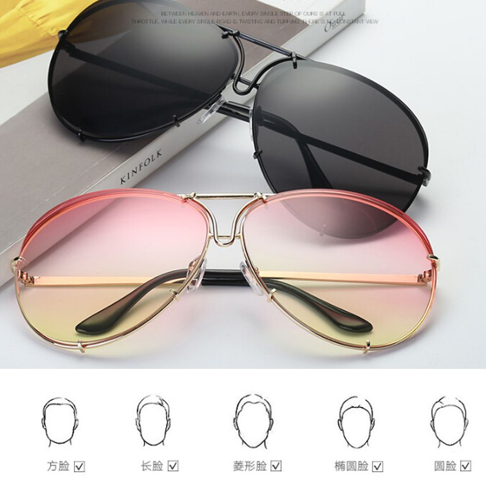Oversized Cat Eye Zonnebril Vrouwen Zonnebril Flat Top Grote Vrouwelijke Brillen Frame Driver Bril Auto Accessoires