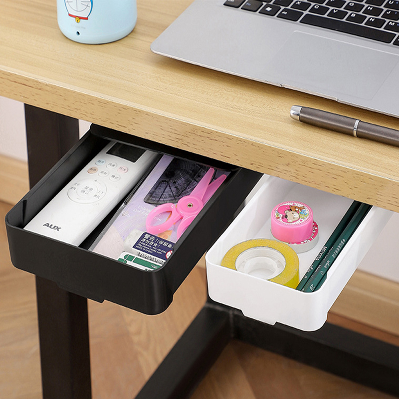 Zelf Stick Tafel Opslag Lade Organizer Box Potlood Lade Bureau Verborgen Onder Bureau Stand Zelfklevende Onder-Lade opbergdoos