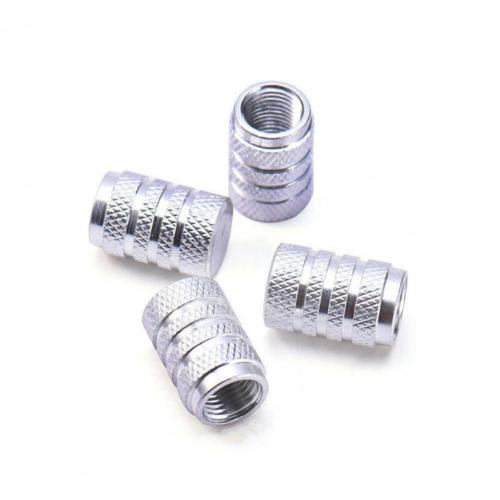 60% in ！！ 4Pcs Aluminum Alloy Car Wheel Tyre Tire Air Pressure Valve Stem Cap Dust Cover: Silver