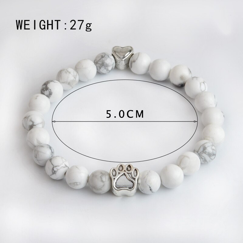 QIHE SCHMUCK sehr klein Anitique Pfote Charme Stein Armbinde Haustier Denkmal Katze Hund Liebhaber Schmuck Für Männer Frauen unisex