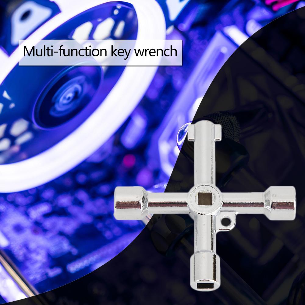 Multi-function 4 In 1 Universal Cross Key Triangle Square Key for Train Electrical Elevator Cabinet Valve Wrench Plumber Key