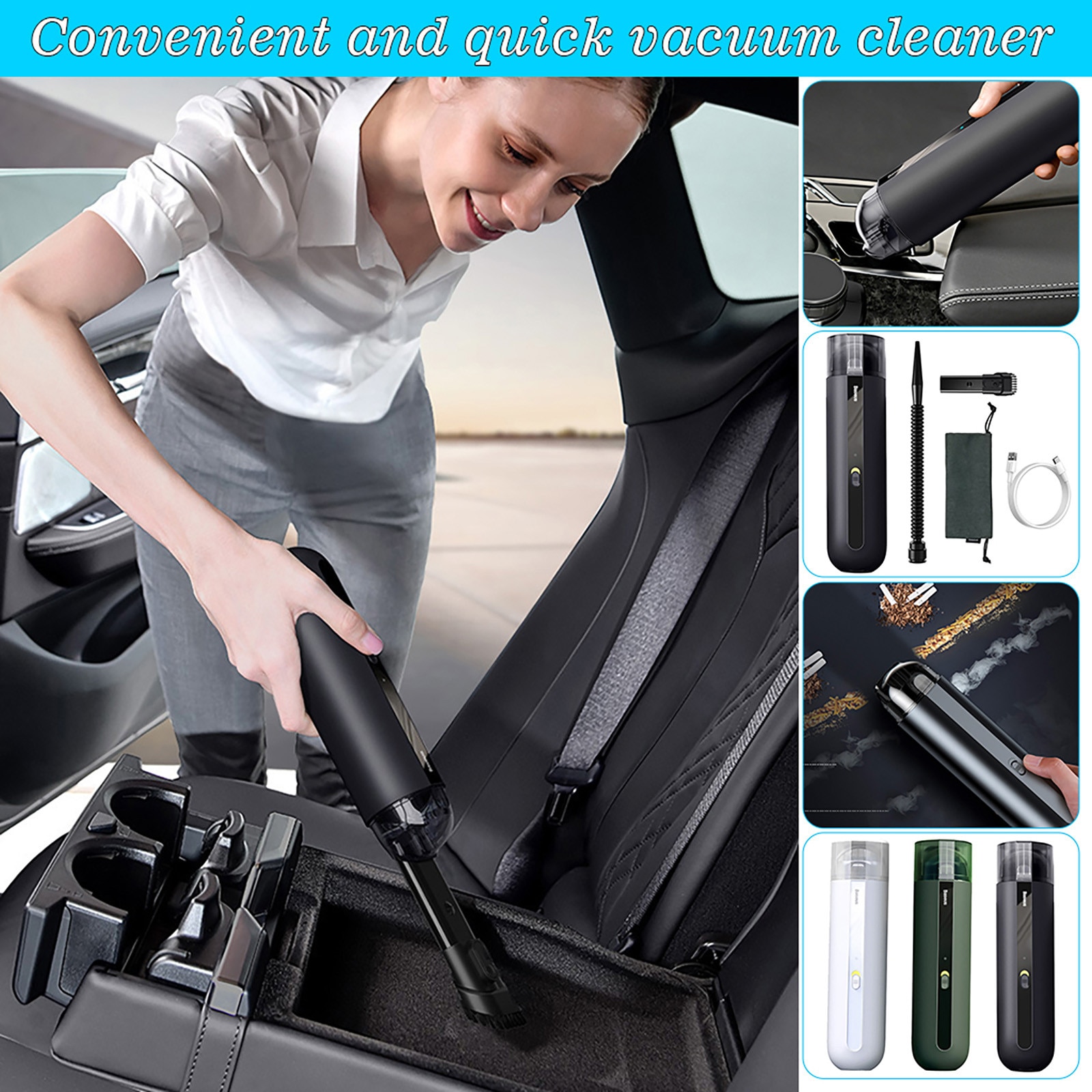 5000Pa Elektrische Auto Stofzuiger Draagbare Draadloze Handheld Auto Stofzuiger Robot Voor Auto-interieur & Thuis & Computer clea