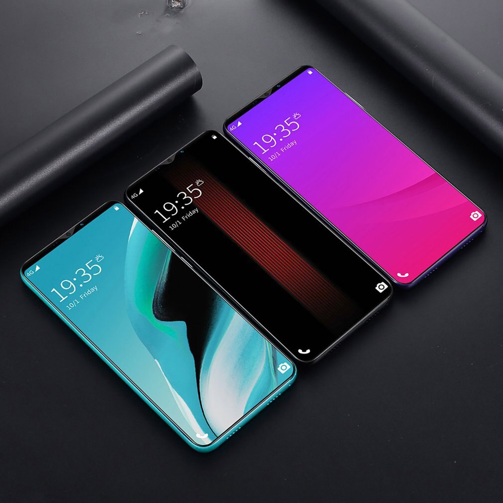 Rino3 Pro 5.8 Inch Scherm Android Telefoon Purple Water Screen Smartphone Effen Kleur Mobiele Telefoon Cool Vorm Mode