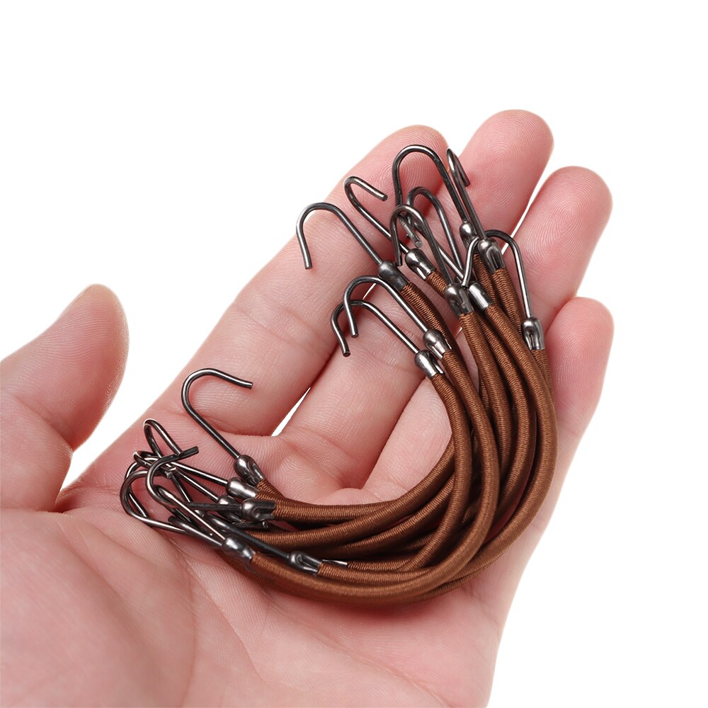 10 Pcs Paardenstaart Houder Vrouwen Elastische Haarbanden Haak Met Gom Dik Krullend Haar Black Apricot Bruin Styling gereedschap