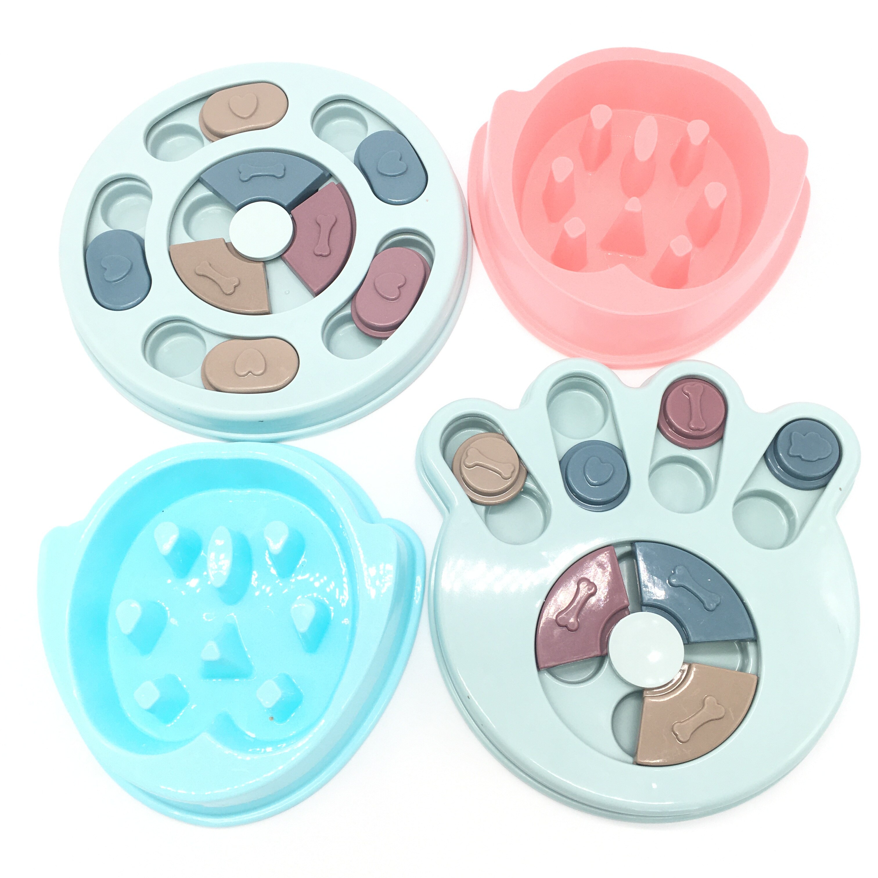 Hund langsom foder interaktiv puslespil legetøj øge hvalp iq madautomat langsomt spise skridsikker skål kæledyr kat hunde træningsspil