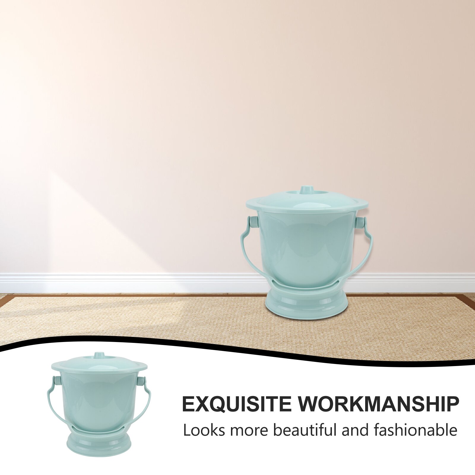 1PC Household Chamber Pot Handheld Thickened Spittoon with Lid Portable Urine Poop Pot Children Potty Training Seat Bathroom