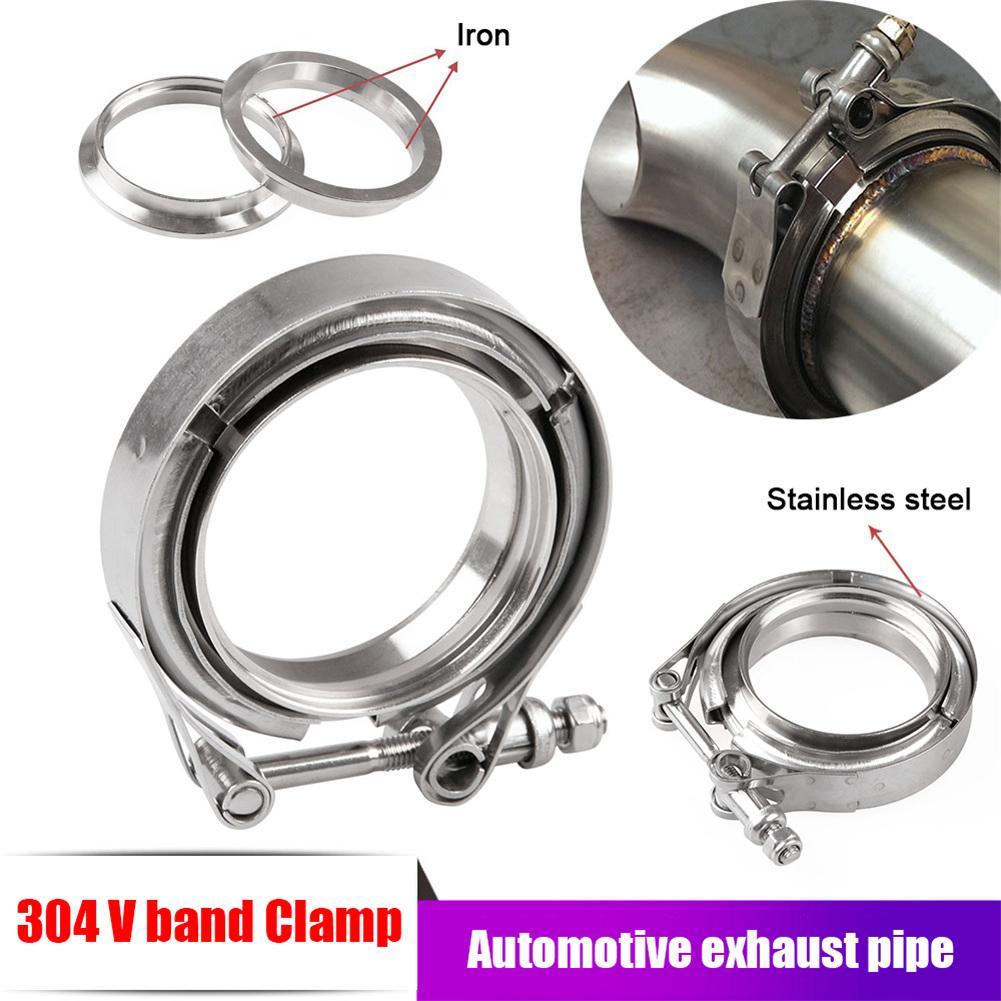 Universal 3-inch Stainless Steel Hose Flange Clamp 304 V-clamp Pipe Hoop Car Modified Exhaust Pipe V Clamps Kits