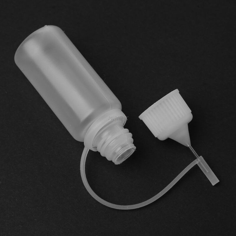 5 x10ml tomma plastflaskor för vätskedroppar med metallnål