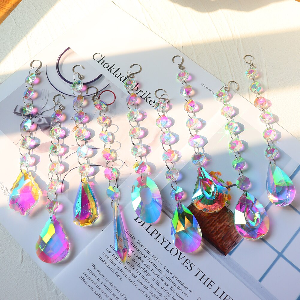 Prism Sun catcher Hanging Window Crystals Rainbow Sun Catcher Crystal Sun Catcher Summer Garden Decoration Windchimes Pendant