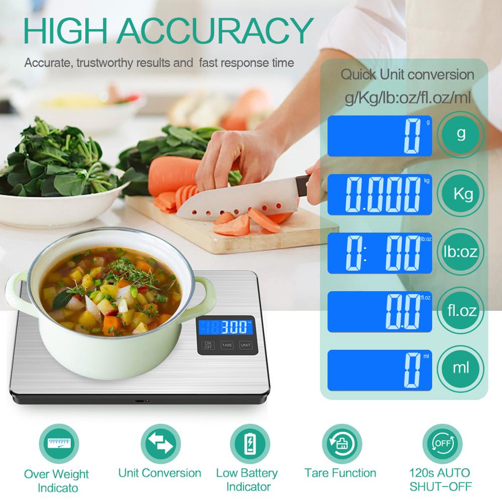15kg Digital Kitchen Scale LCD Display Electronic Food Scale for Cooking Baking Weighing Scales