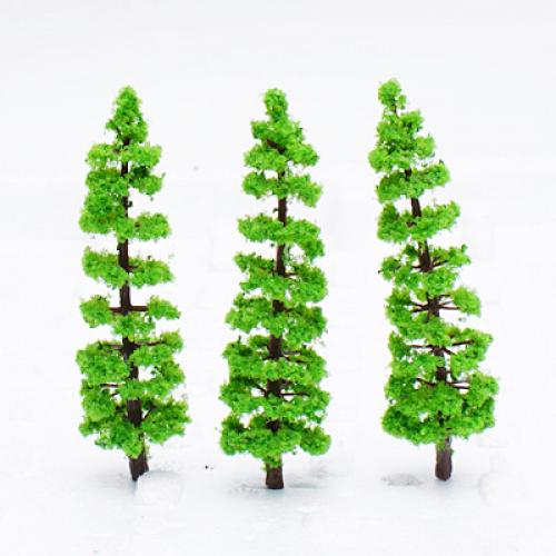 10Pieces/Pack Model Fir Tree Train Plastic Green Tree Set Scenery Landscape Miniatures Layout HO N