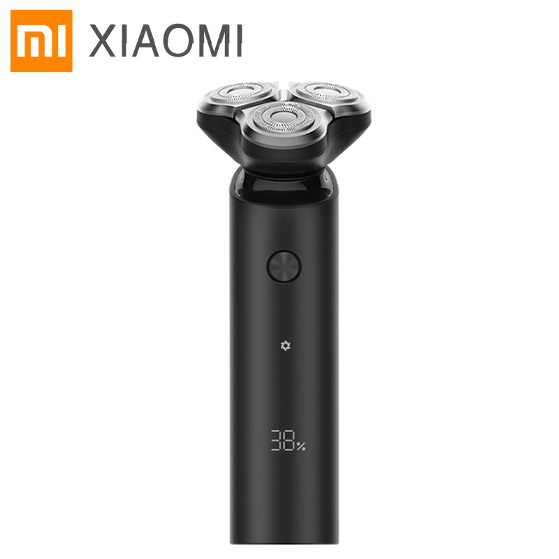 Xiaomi mijia elektrisk barbermaskin  s500 bærbar bøye seg barberhøvel 3 hode tørr våtbarbering vaskbar skjeggtrimmer trimmer intelligent lavt støynivå: Svart