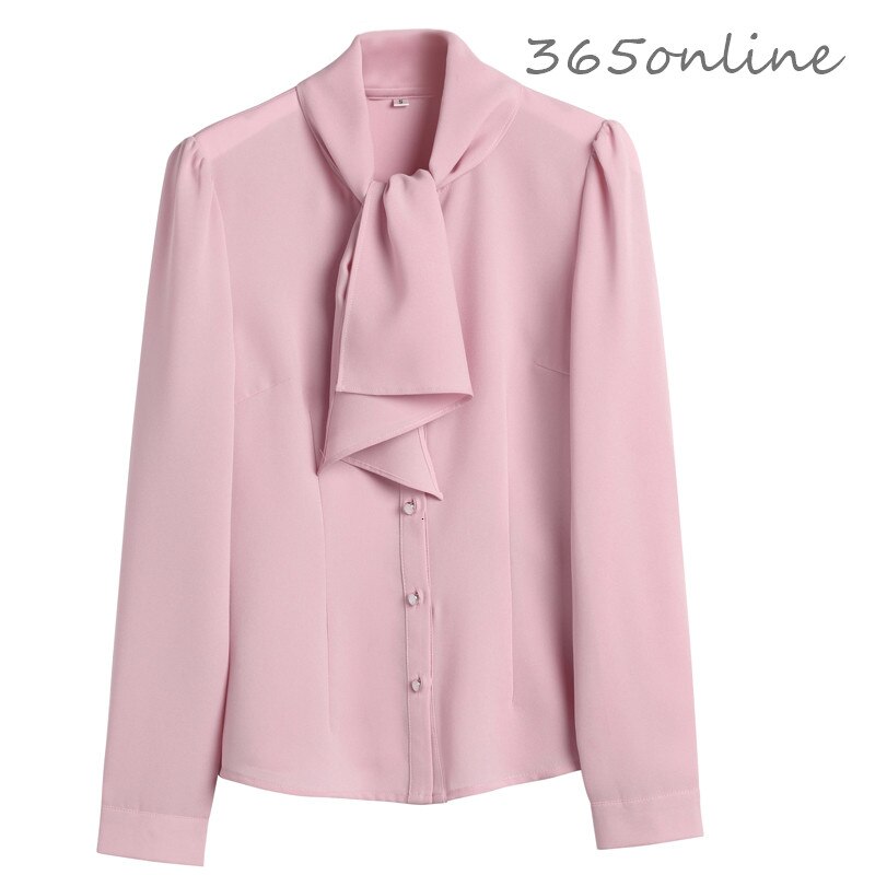 Novelty Pink Long Sleeve Blouses Shirts Spring Autumn Blouse for Ladies Office Work Wear OL Styles Women Business Tops Clothes