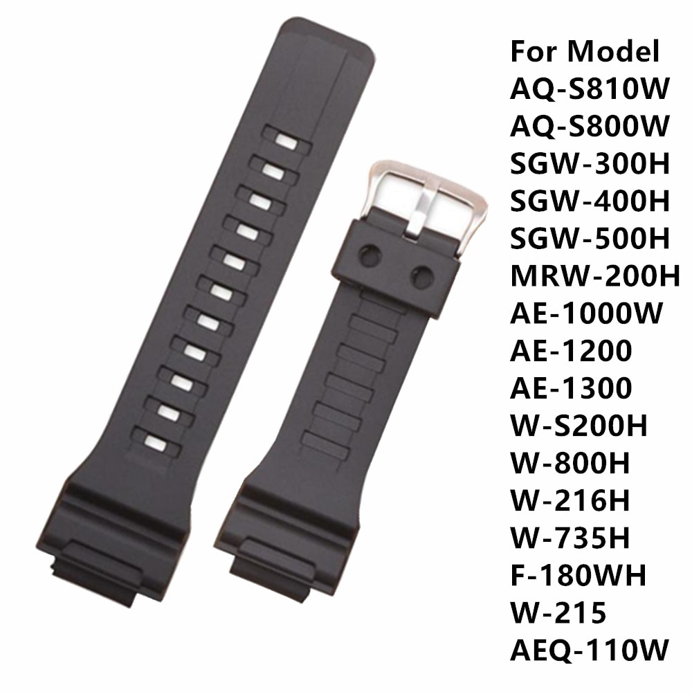 Resin watch Strap Silicone Rubber watchband wristband watches Band For casio AQ-S810W/AEQ-110W/W-735 28*18mm bracelet watch