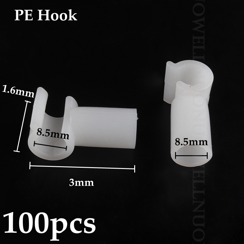 10/20/50/100pcs PE Connector Plastic PE Joint Wardrobe Shoe Rack Tent DIY Skeleton Tube Fittings Pipe Adapter: 8l5mm  Hook 100pcs