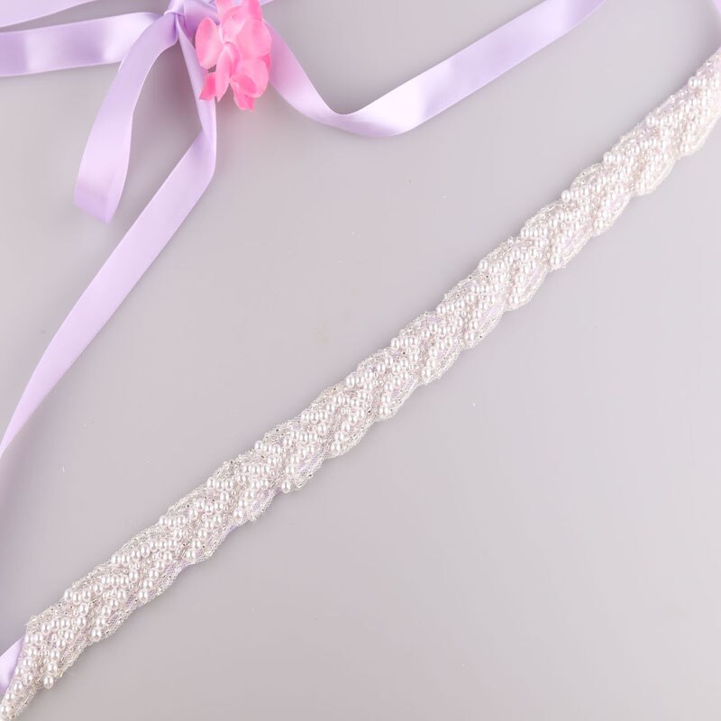 Yjwsxf Bruids Riem Vrouwen Riem Trouwjurk Riem Parel Riem Diner Jurk Riem Bruiloft Accessoires: light purple