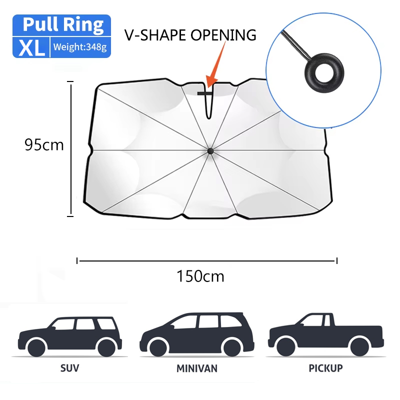 Karcle Auto Voor Parasol Zonnescherm Pull Ring Paraplu Voor Voorruit Auto Opvouwbare Parasol Covers Auto Parasol Paraplu: Army Green