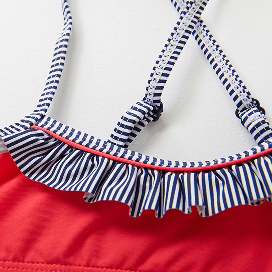 Maillot De Bain 3 Pièces Fille AIEOE - Bikini Avec Jupe, Motif Fleuri 8-14 Ans