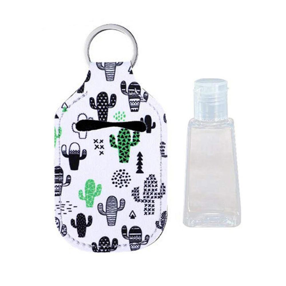 Hand Sanitizer Travel Bottle with leather case Refillable Containers 30ml Flip Cap Reusable empty bottles with Keychain Carrier: L