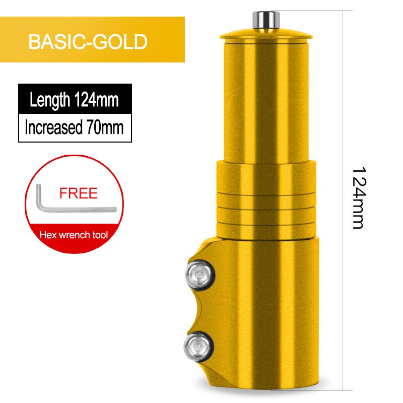 UNO Brand Ultralight Bike Stem -7 Degree MTB Road Bicycle Stem 31.8mm 70-120mm Cycling Pars Bicycle Handlebar Extender Bike Stem: 4545 YELLOW