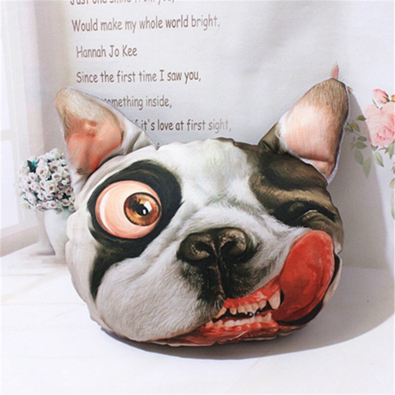 Funda de almohada creativa 3D SharPei con cara de perro, almohada de cuello para coche, cojín reposacabezas para cabeza y cuello, almohada de reposacabezas con carbón activado, 1 unidad