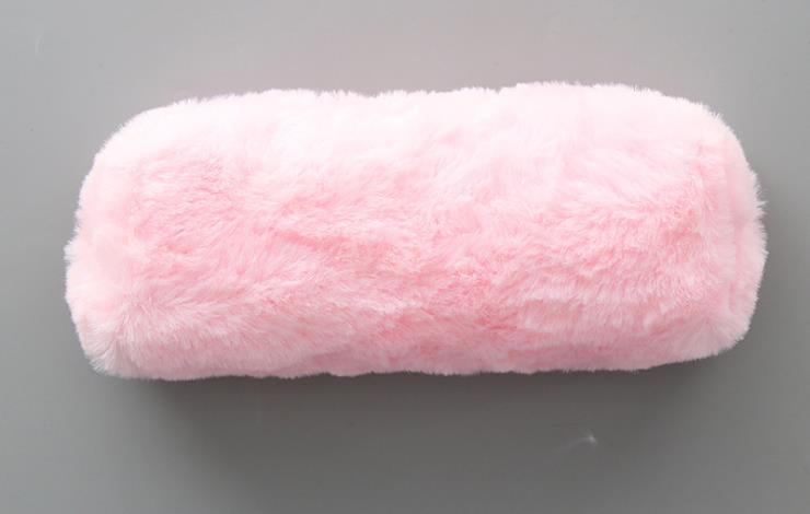 Caja de papelería de felpa rosa, suministros de oficina, bolsa de lápices, suministros escolares: Pink