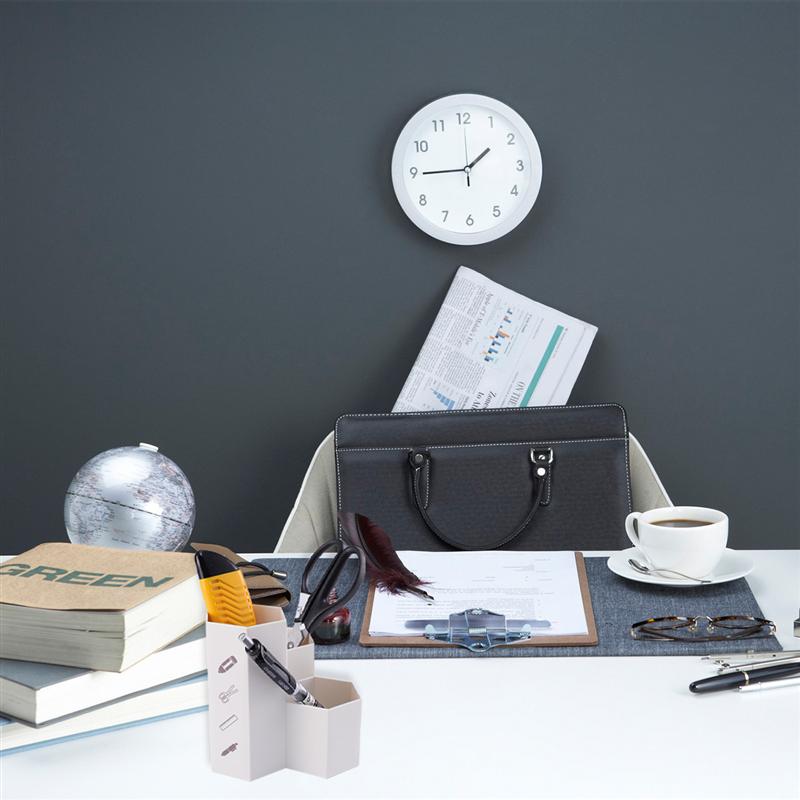 1PC Multifunctional Desktop Organizer Hexagon Stationery Pens Holder Case Box