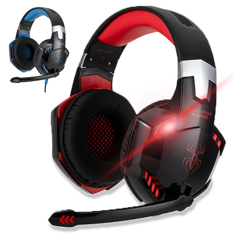 För pc  ps4 laptop surfplatta telefon gamer hörlurar med led ljus dator gaming headset kan justera volymkontroll mikrofon musik hjälm