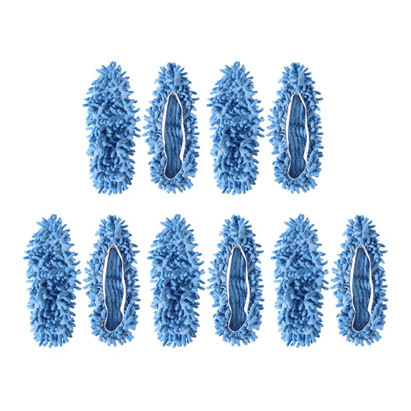 Calcetines de microfibra para pies, accesorio de limpieza práctico y elástico, herramienta para mopa, zapatilla de tela para suelo de vidrio, 10 piezas: Naranja