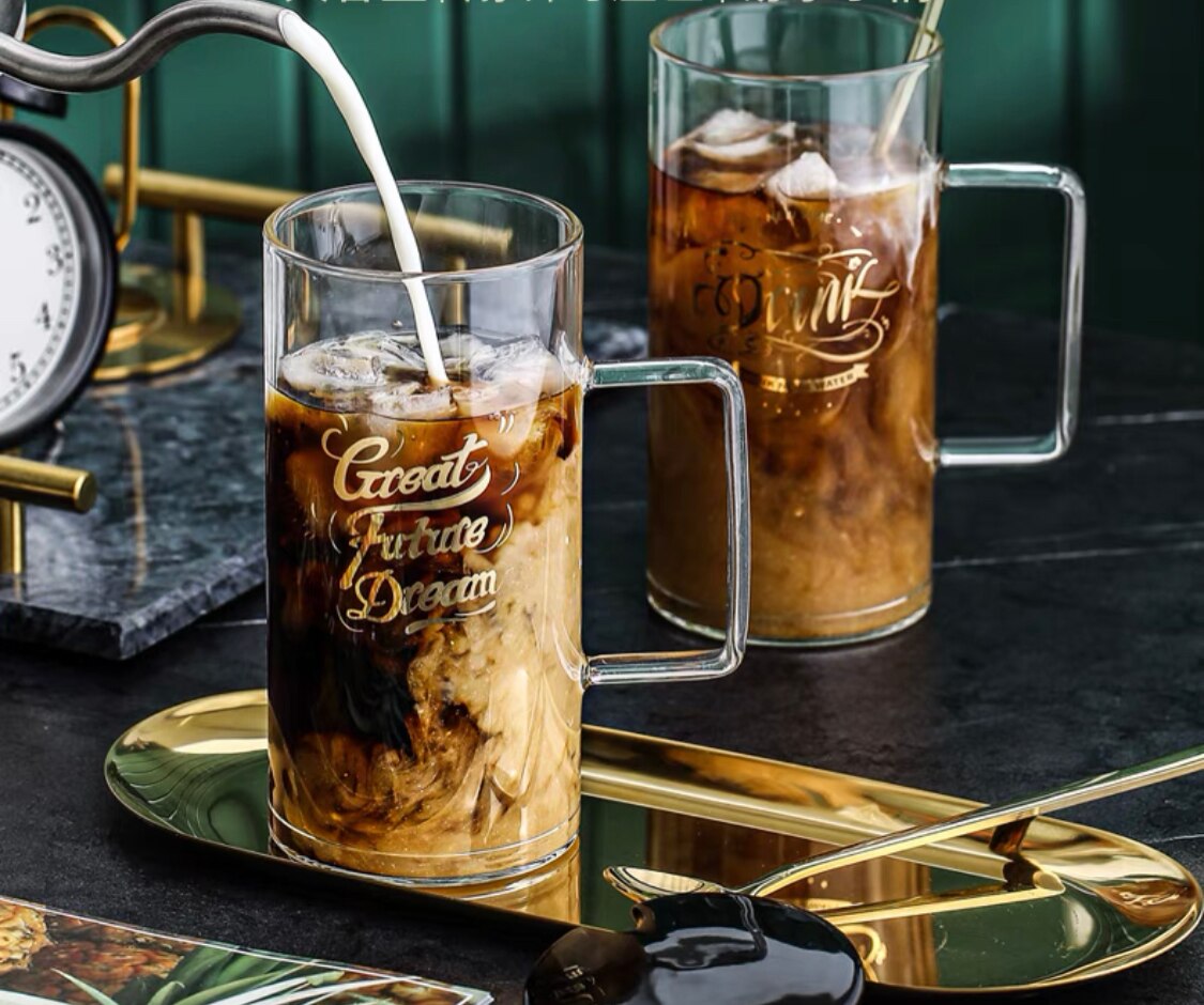 Gran capacidad de 700ml de cristal redondo de taza de agua Simple taza desayuno taza para leche taza de bebida Oficina taza de café taza de jugo