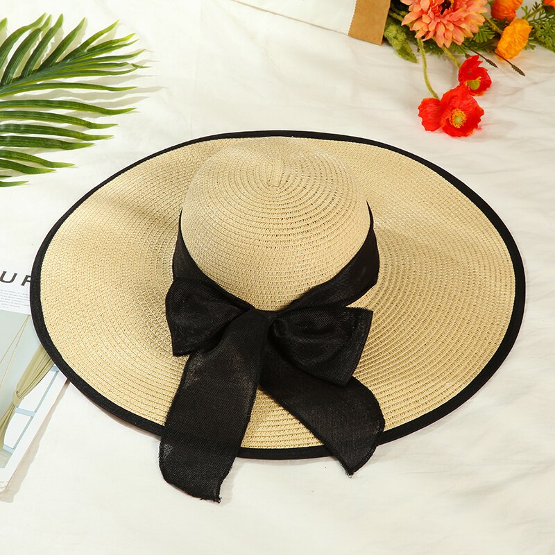 Womens Brede Rand Strooien Hoed Floppy Opvouwbare Roll Up Cap Strand Zonnehoed Upf 50 + Met Nek Flap
