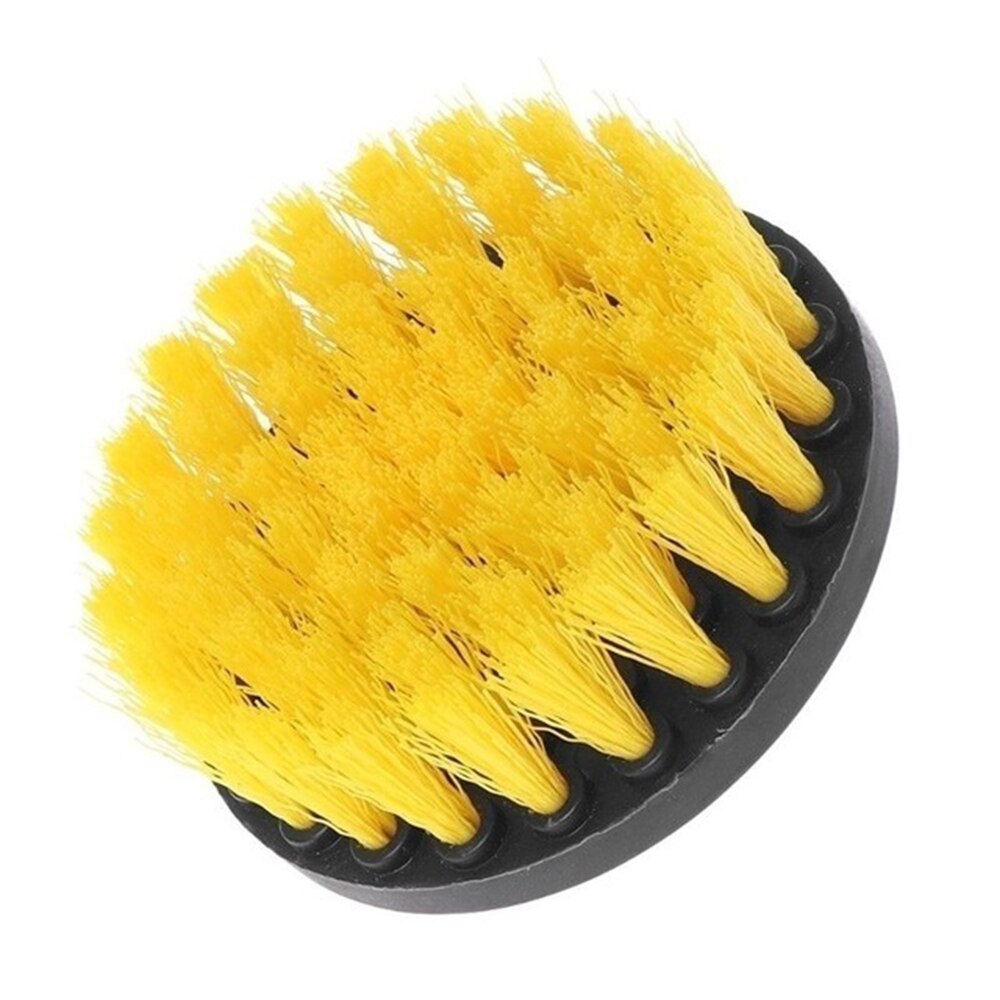 Drill Brush All Purpose Cleaner Scrubbing Brushes for Bathroom Surface Grout Tile Tub Shower Kitchen Auto Care Cleaning Tools: yellow 4 inch