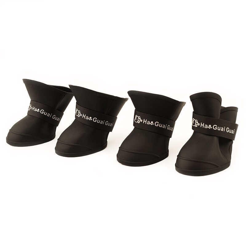XL/XXL 4pcs/set Pet Shoes Dog Waterproof Rain Boots Rubber Candy Color Large Dog Shoes