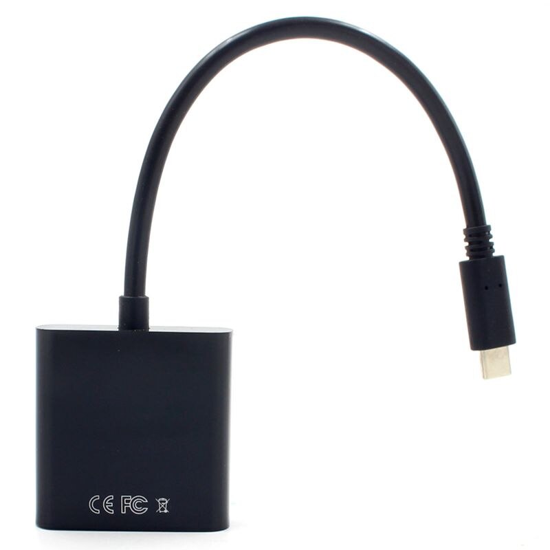 USB3.1 Type C Naar Vga Adapter Kabel USB-C Male Naar Vga Vrouwelijke Video Transfer Converter 1080P Voor 12 Inch