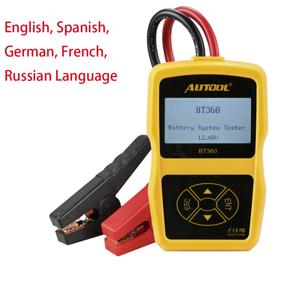 Autool BT360 12V Auto Batterij Tester Diagnostic Tester BT360 Automotive Tester Analyzer Voertuig Zwengelen Opladen Scanner Tool: version 2