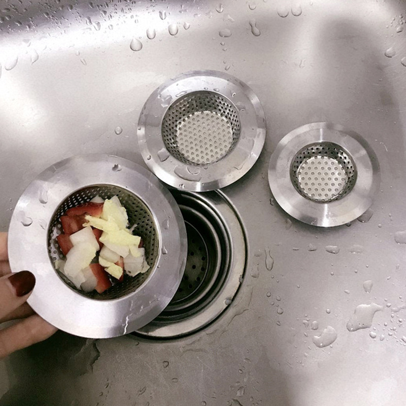 Køkken rustfrit stål håndvaske afløbshul badeværelse metalvask filter sil badekar bruser vask afløb hårfanger filter fælde
