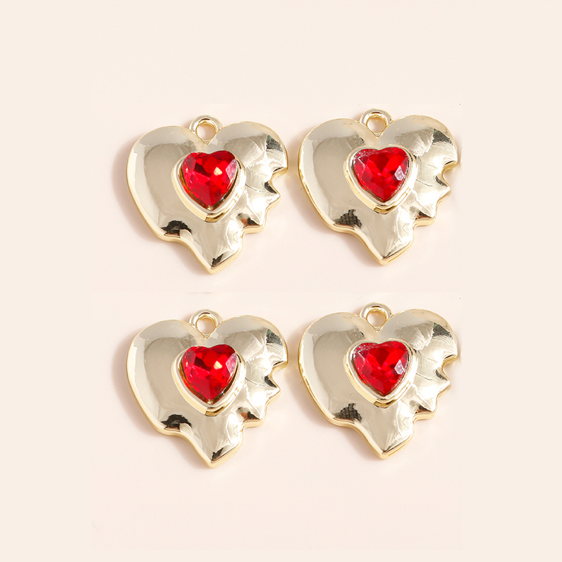 5 pezzi di perle d'imitazione cuore d'amore connettori pendenti per gioielli fai da te creazione di collane fatte a mano bracciali orecchini ciondoli artigianali: Di Colore Giallo chiaro