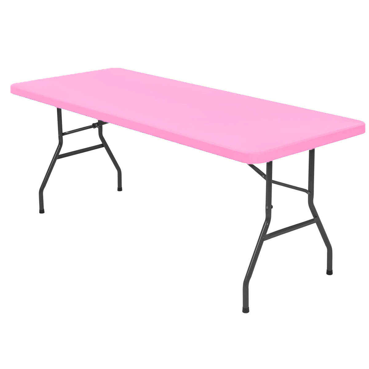 1 Pc 4/6/8ft Spandex Tablecloth Elastic Fitted Stretch Rectangular Tablecloth Washable and Wrinkle Resistant Patio Table Cover: Pink / 132*178cm