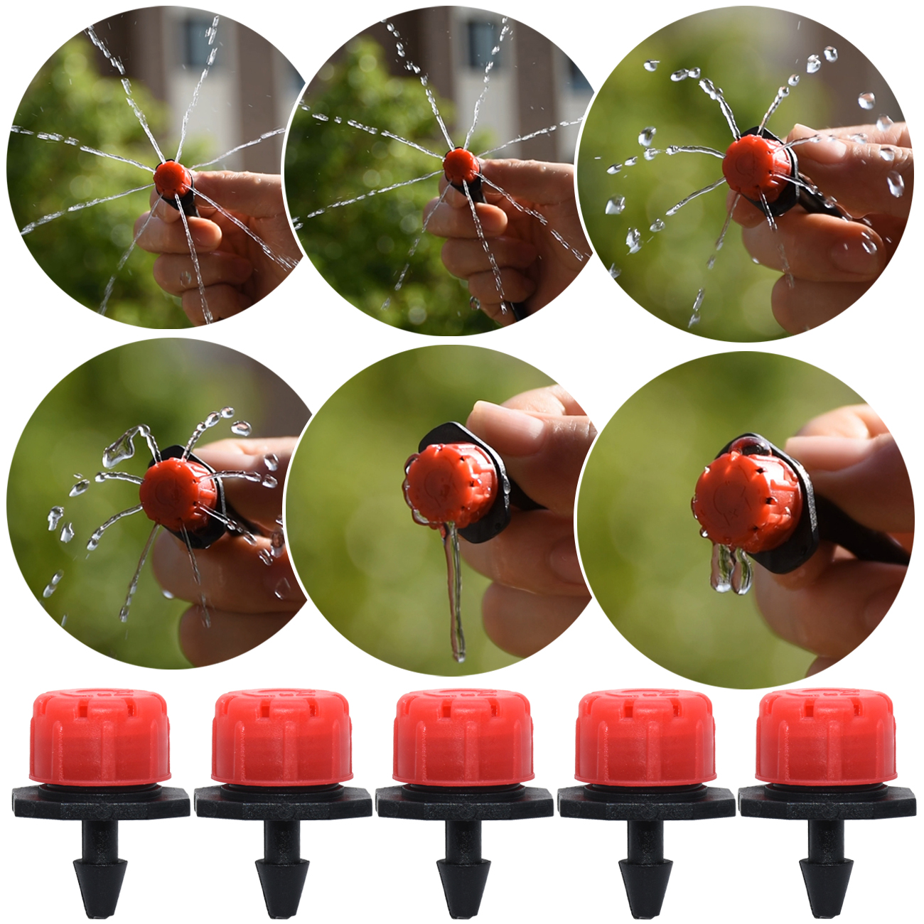 30-500 Stuks Verstelbare 1/4 Irrigatie Misting Druppelaar Sprinkler Emitter Micro Drip Tuin Watering Tool Balkon Tuin Kas