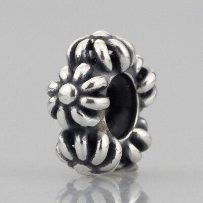 Authentic 925 Sterling Silver Spacer Stopper Mocha Bow Flower Footprint Bead Charm Fit European Style 3mm Bracelet Jewelry: TBS187-10