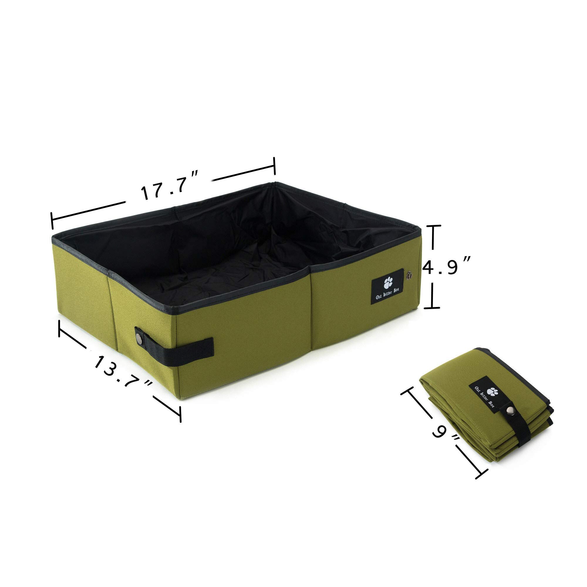 Foldable Cat Litter Box Pet Portable Collapsible Waterproof Sandbox Pan Litter Tray Toilet Travel Cleaning Supplies for Kittens