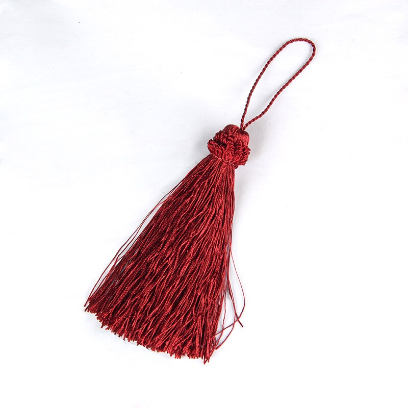 2Pcs Hanging rope Silk Tassels fringe sewing bang tassel trim key tassels for DIY Embellish curtain access: Red