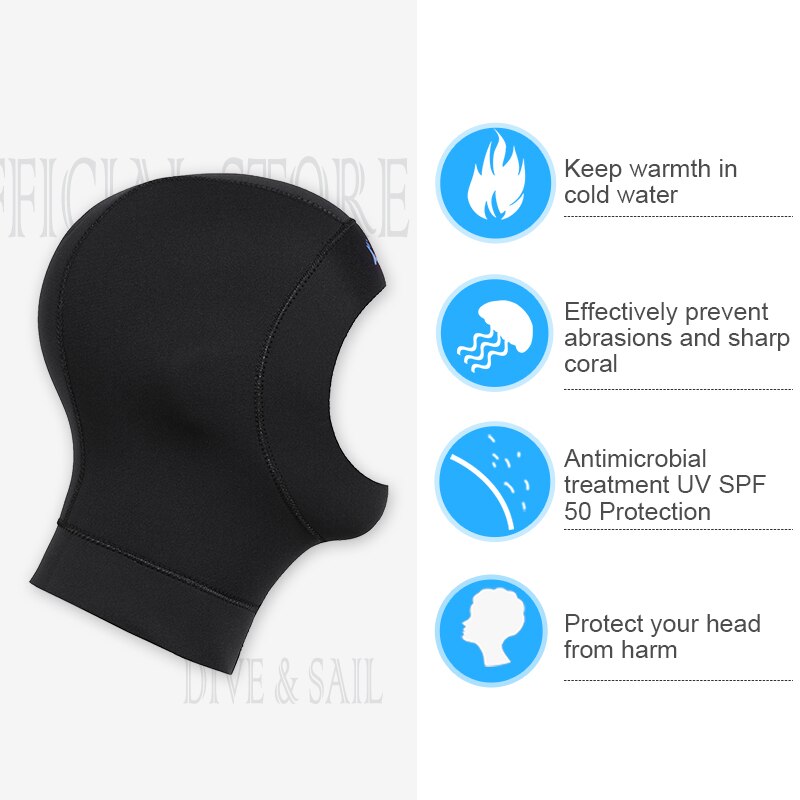 Dykke&amp;seil 3mm neopren dykkerhette maske vinterhold varm badehette dykkerhatt for snorkling og svømming